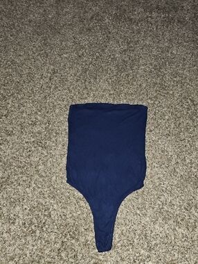 P S BASICS Navy Blue Strapless Bodysuit! Sz XS! Thong